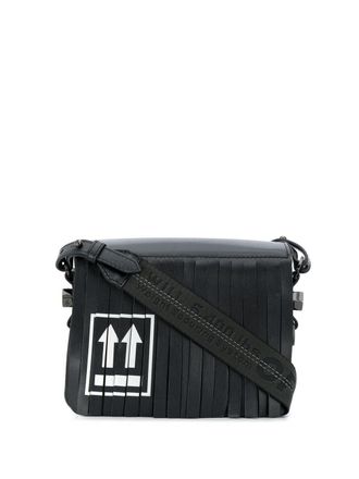 Off-white Fringed flap bag - women - Leather/Polyamide/Polyester/Viscose - OS - Black