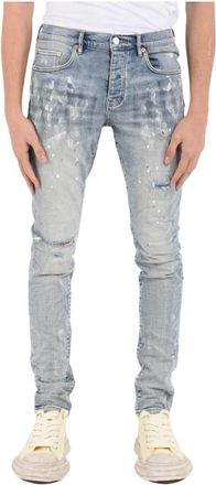 Purple Skinny Jeans, male, Blue, Size: W32 Skinny Paint Blowout Jeans