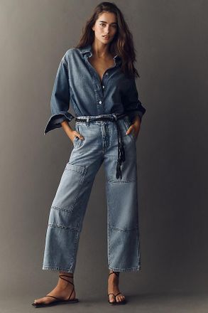 ASKK NY Carpenter High-Rise Crop Wide-Leg Jeans