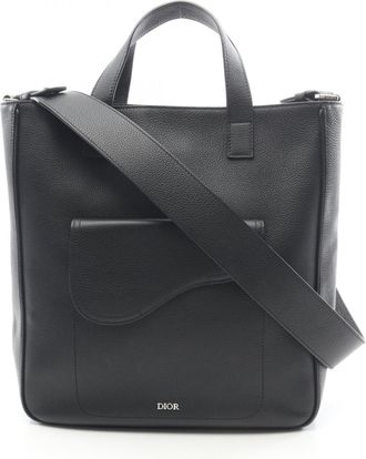 Dior Black Leather Tote Bag (Pre-Owned)