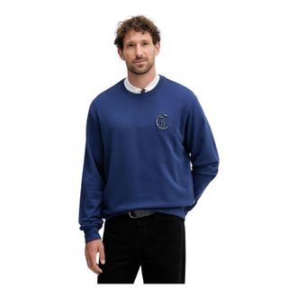 Just Cavalli Hoodies & sweatvesten, Heren, Blauw, M, Katoen, Sweatshirt