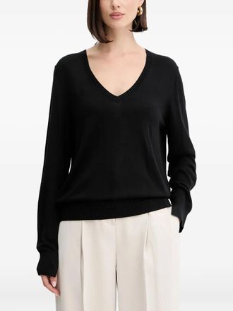 BOSS V-neck top - women - Polyacrylic/Cashmere/Viscose - S - Black
