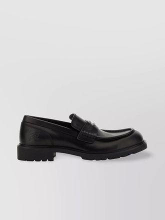 Burberry round toe loafers with penny strap detail