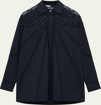 Loewe Sheer Lace Button Down Blouse