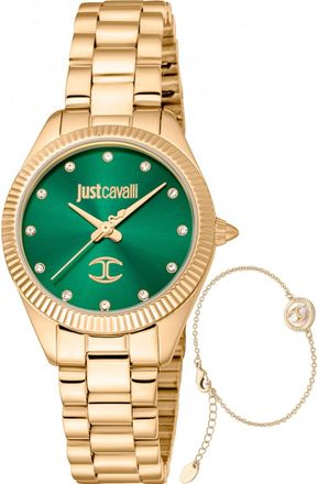 Just Cavalli Womens JC1L267M0065 Ladies Glam Chic Pacentro Watch and Bracelet Gift Set - Gold - One Size