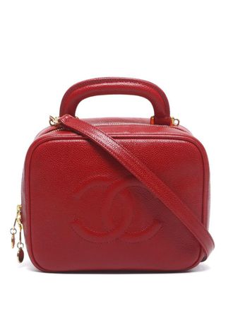 Chanel 1994-2000 CC stitch Vanity two-way handbag - women - Caviar Leather - One Size - Red