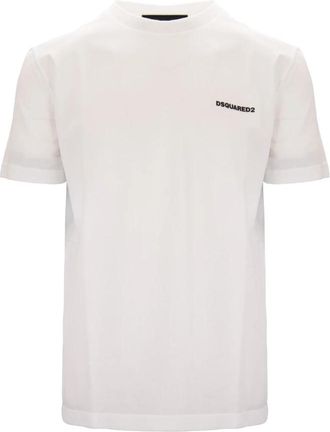 Dsquared2 T-shirt met ronde hals - Heren - T-shirts - Wit - XL - Katoen - Tops