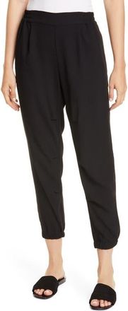 Joie Hedia Woven Crop Joggers in Caviar at Nordstrom, Size Medium