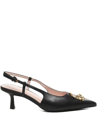 Coccinelle 65mm C-Me logo sling back heeled pumps - Black