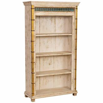 Wanderlust Deco Estanter&iacute;a Librer&iacute;a De Madera Artesanal Blanca 100x40x180h Cm