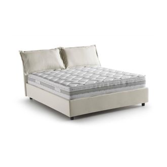Dmora Talamo Italia - Cama Matrimonial Silvia, Cama Contenedor Con Revestimiento De Tela, 100% Made In Italy, Apertura Frontal, Con Colch&oacute;n 140x190 Cm Inclu