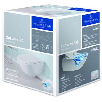 Villeroy & Boch Villeroy&boch - Paquete Combinado De Inodoros Lavables Subway 3.0 De Villeroy &