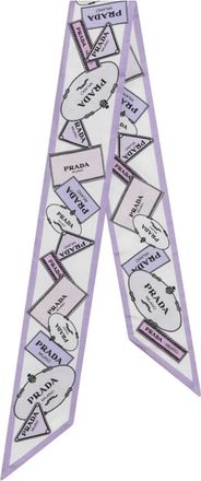 Prada Silky Scarves, female, Multicolor, Size: ONE SIZE Printed Silk Twill Skinny Scarf