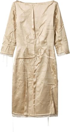 Miu Miu Beige Crepe Satin Silk Dress