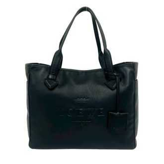 Loewe Black Leather Boston Bag Handbag Tote Bag (Pre-Owned)