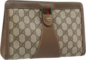 Gucci Pre-owned Plastic Clutch - Dames - Vintage Clutch - Beige - ONE Size - Vintage