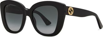 Gucci Black Oversized Cat-eye Sunglasses, Sunglasses, Black, Oversized