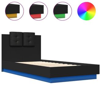 Berkfield Home Bed Frame with LED without Mattress Black 75x190 cm Small Single