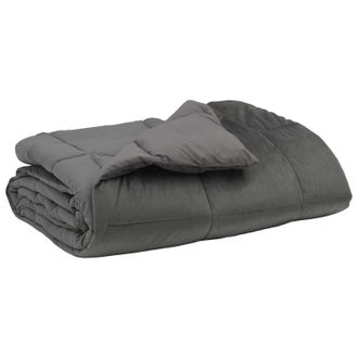 vidaXL Edred&oacute;n De Verano Acolchado Gris Claro 200 X 200 Cm Microfibra Vidaxl