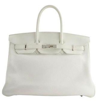 Herm&egrave;s Birkin 35 Retourne in White Togo Leather with Palladium Hardware Size 35