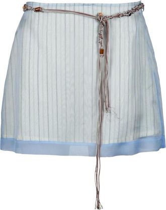 Alysi Zijde Blend Viscose Mode Top - Dames - Korte rokken - Blauw - S - Rokken