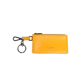 Dolce & Gabbana Wallets & Cardholders, male, Yellow, Size: ONE SIZE Leather Credit Card Key Holder Clip On Wallet