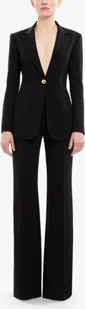 Saiid Kobeisy Jet Black Crepe Tailored Jacket