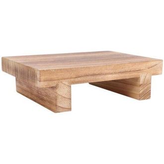 OEM Pouf In Legno Massello 25 X 18 X 7 Cm - Poggiapiedi Mobile Per Soggiorno E Comodino - Superficie Liscia E Resistente - Accessorio Pratico