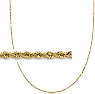 RS Pure by Ross-Simons Italian 1.5mm 10kt Yellow Gold Rope-Chain Necklace