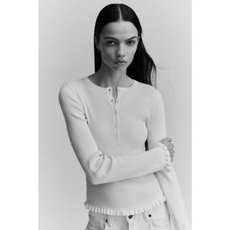 H&M Rib-knit Top in White at Nordstrom, Size Xx-Large