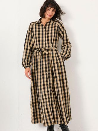 Fat Face FatFace Ally Black Regular Check Shirt Dress