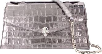 Alexander McQueen Skull Schoudertas - Dames - Schoudertassen - Grijs - ONE Size - Leer - Tassen