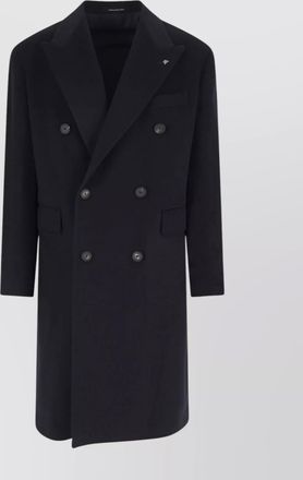 Tagliatore structured double-breasted long jacket
