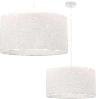 OEM L&aacute;mpara Colgante De Yute Blanco 1 Pantalla Plana Blanca 45cm E27