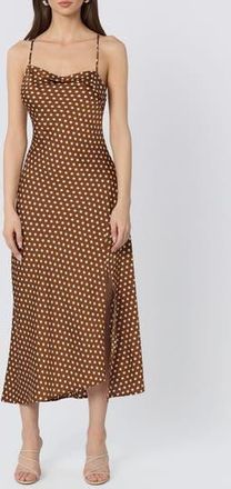 ASTR the Label Cowl Neck Slipdress in Caramel Dt at Nordstrom Rack, Size X-Small