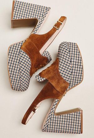 Cecelia New York Peace Slingback Platform Heels