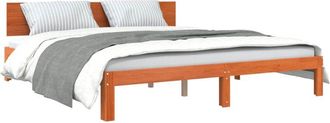 vidaXL Estructura De Cama Con Cabecera Marr&oacute;n Cera 180 X 200 Cm Vidaxl