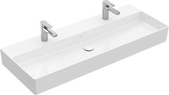 Villeroy & Boch Memento 2.0 Lavabo Mural, 2 Agujeros Para