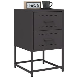 Berkfield Home Bedside Cabinets 2 pcs Black 36x39x60.5 cm Steel