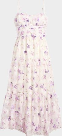 Cinq &agrave; Sept Joie Tossed Poppies Tiered Midi Dress