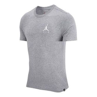 Nike Jordan Air Jordan Jumpman Logo Embroidered Knit Sports Short Sleeve Gray DA6800-091