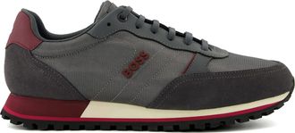 Dune London Hugo Boss Mens Parkour Run - Lace-Up Runner Trainers - Grey Leather - Size UK 11