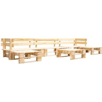 vidaXL Set Divani da Giardino su Pallet 6 pz Naturale in Legno vidaXL