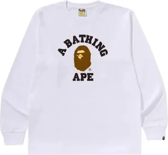 A Bathing Ape College Long-Sleeve T-Shirt White 1M30111011-WHITE
