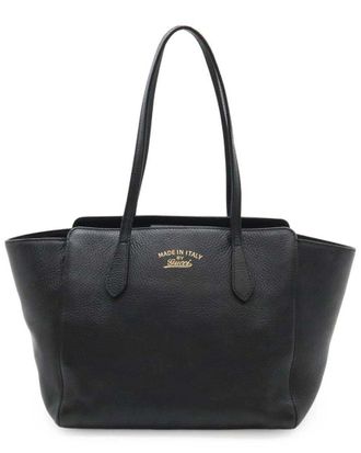 Gucci Black Leather Swing Tote (Authentic Pre-Loved)