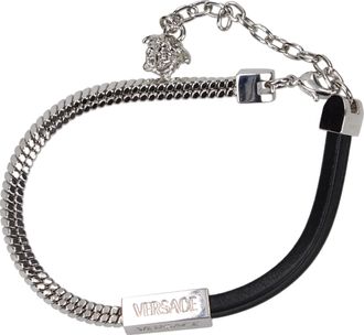 Versace Uomos Bracciali Argento/Metallo Nero