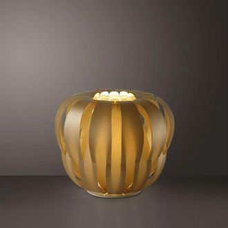 Linea Zero L&aacute;mpara De Mesa New Gold En Metal Blanco Cm. 29x23h