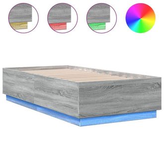 Berkfield Home Bed Frame with LED without Mattress Grey Sonoma 90x190 cm Single