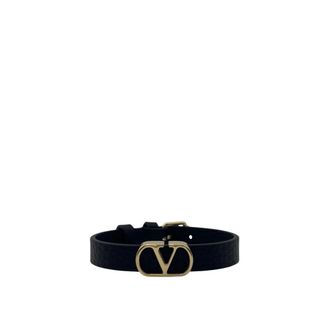 Valentino VLogo Signature Leather Bracelet - male - Valentino - Bracelets - Black - ONE SIZE - Accessories
