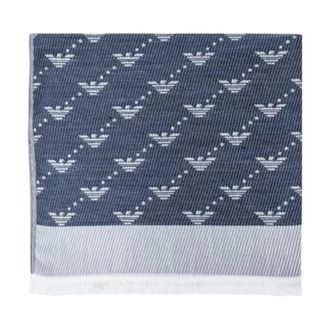 Armani Scarves, unisex, Blue, Size: ONE SIZE Logo Scarf
